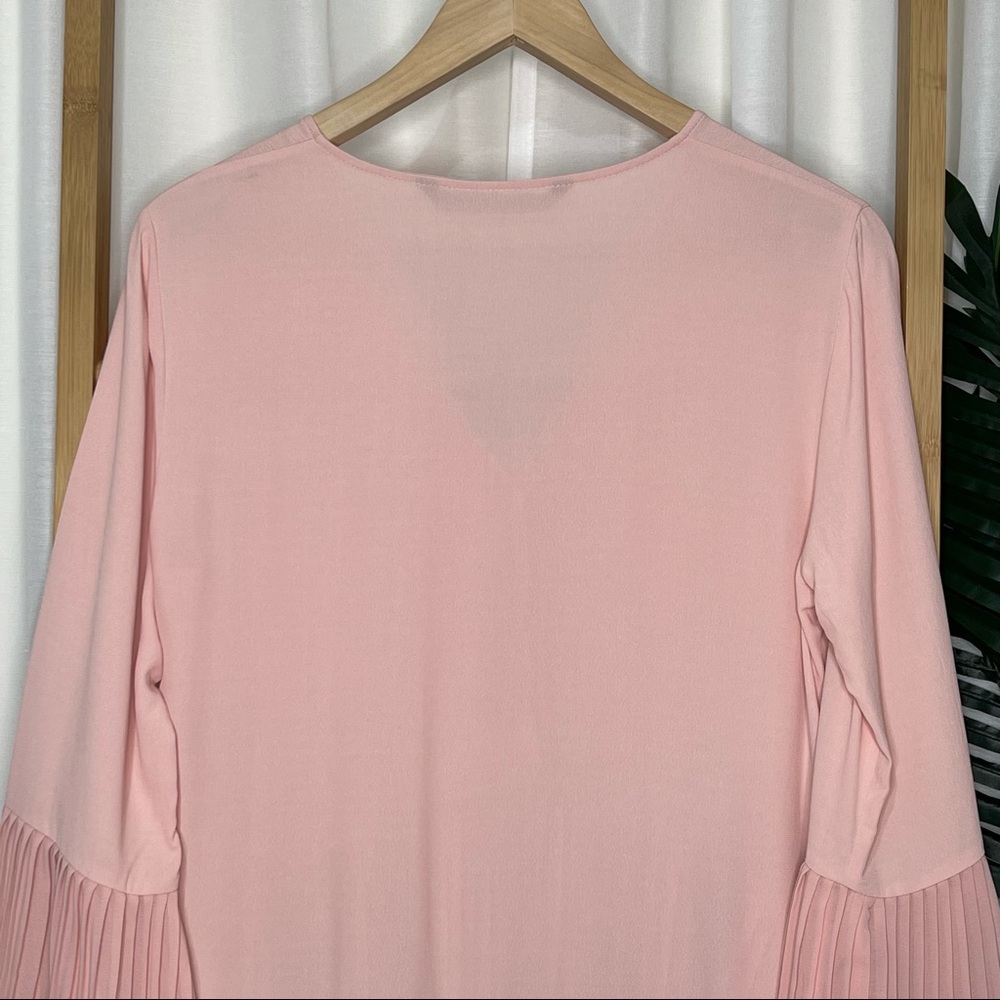 Zara Blush Pink Pleated Mini Dress Size XS - Picture 6 of 9